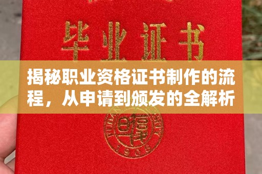 南阳揭秘职业资格证书制作的流程，从申请到颁发的全解析