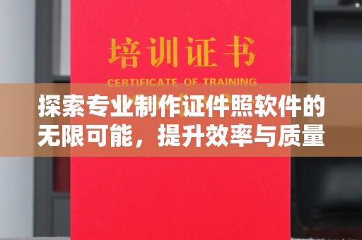 南阳探索专业制作证件照软件的无限可能，提升效率与质量